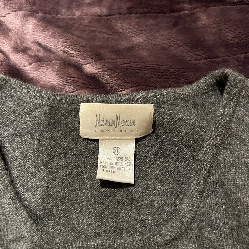 Vintage Neiman Marcus Charcoal Grey Cashmere Knit